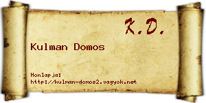 Kulman Domos névjegykártya